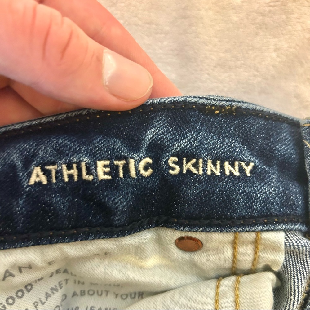 American Eagle Men’s Airflex+ Athletic Skinny Navy Blue Jeans. 32x32 - Picture 10 of 13